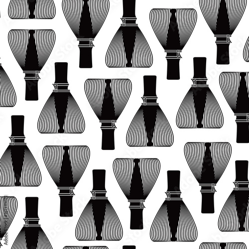 A seamless pattern made from Japanese tea utensils,