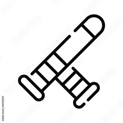 Trendy linear icon of police baton equipment
