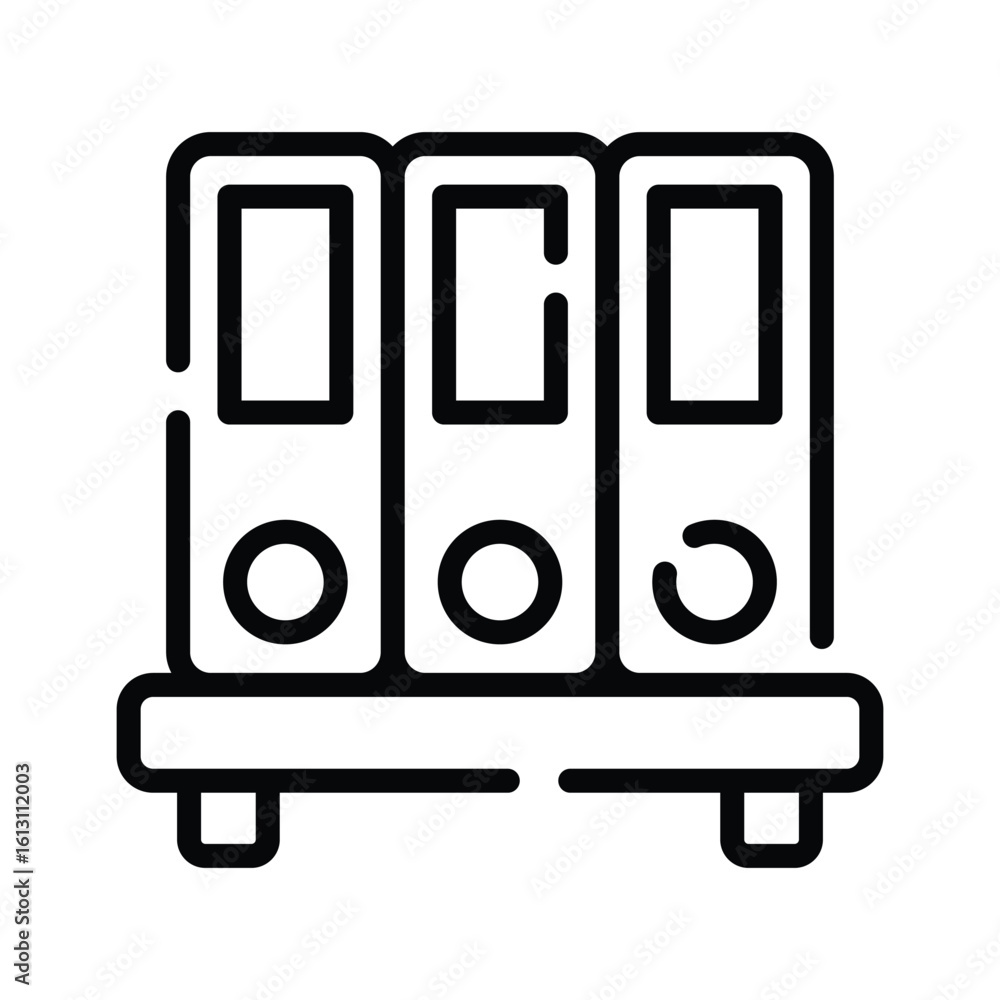 A captivating outline icon of binder files stack