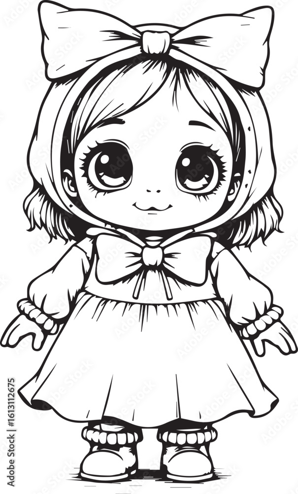 Charming Anime Doll: A cute and whimsical anime-style doll, featuring oversized eyes, a sweet smile, and adorable clothing, exudes an air of innocence and joy. Charming Anime Doll: A cute and whimsical anime-style doll, featuring oversized eyes, a sweet smile, and adorable clothing, exudes an air of innocence and joy.
