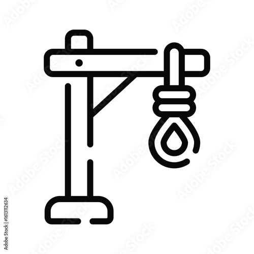 Easy to edit linear icon of death rope knot