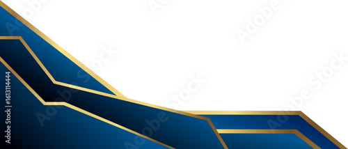 Blue and Gold Layered Corner Design