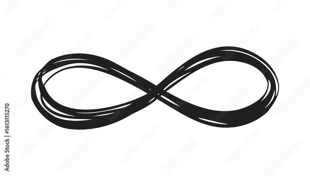 Naklejka premium Infinity sign doodle hand drawn icon 