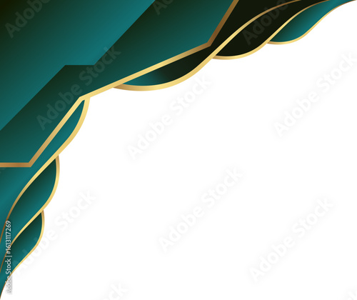 Green and Gold Vector Corner Design
