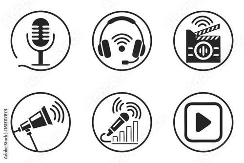 Audio and Video Media Icons Collection.