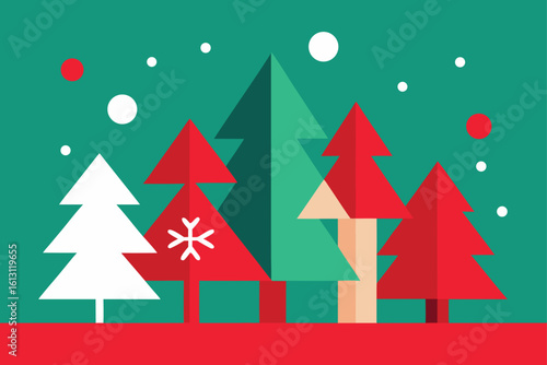 modern flat design christmas background with styl