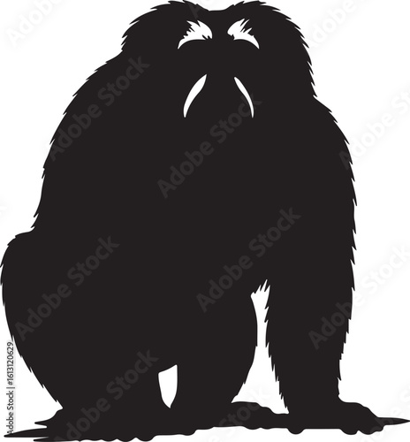 Lion-tailed Macaque monkey in silhouette image