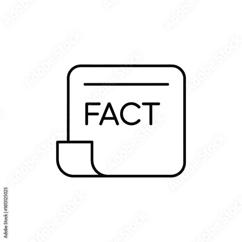 Fact Icon on Paper Information Truth Statement Data and Evidence