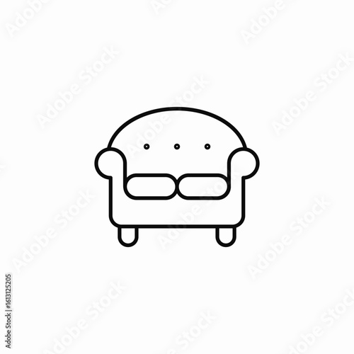 comfortable armchair seat icon sign vector
