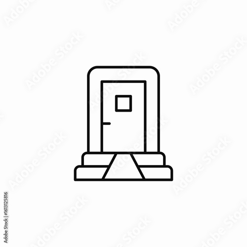 front door entrance icon sign vector
