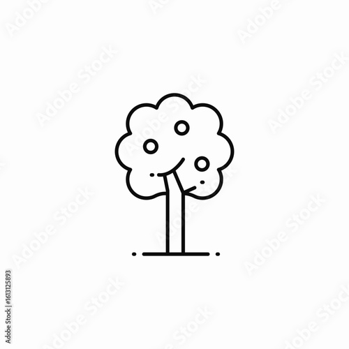 fruiting apple tree icon sign vector