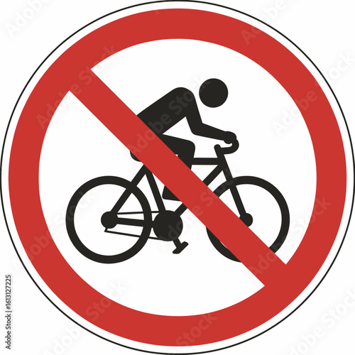 No cycling allowed sign bicycle prohibition symbol