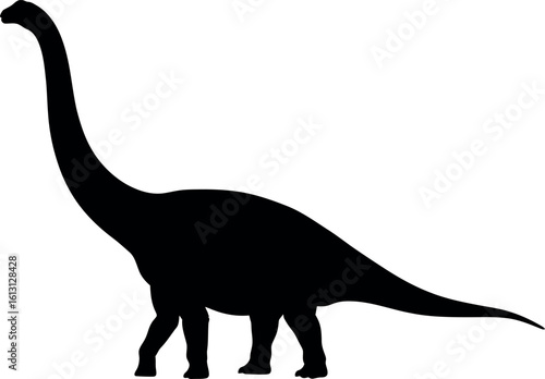 Brontosaurus silhouette prehistoric dinosaur vector