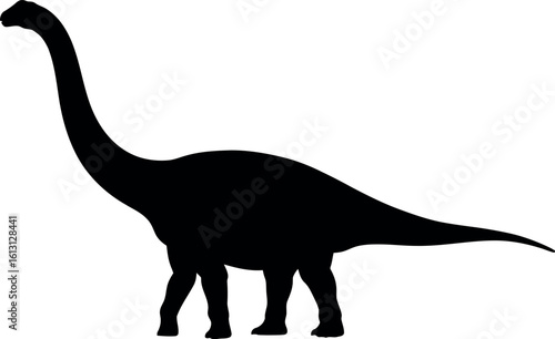Brachiosaurus silhouette prehistoric dinosaur vector
