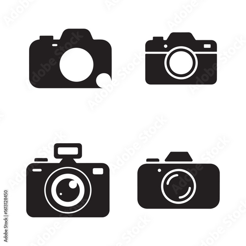 Four Simple Black Camera Icons