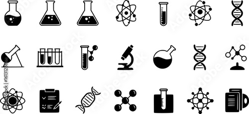 Vector science and chemistry icon set