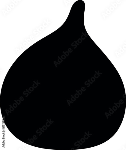 Black fig silhouette isolated on white background