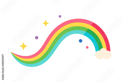 cute rainbow sparkle trails with white background