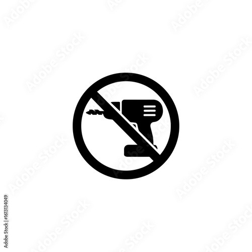 No drill needed, drill is prohibite Vector design. illustration isolated on white background