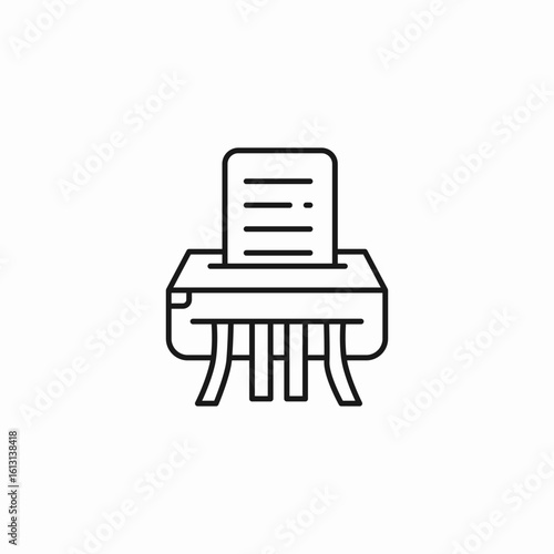 paper shredder machine icon sign vector