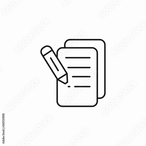 writing documents pencil icon sign vector