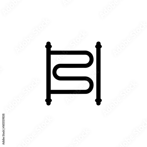Towel warmer radiator icon design. illustration isolated on white background