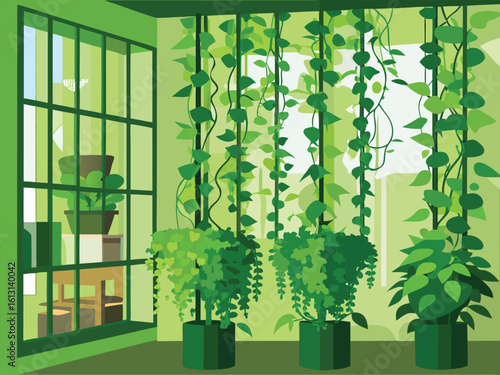 Lush green hanging plants indoors indoor plants green foliage