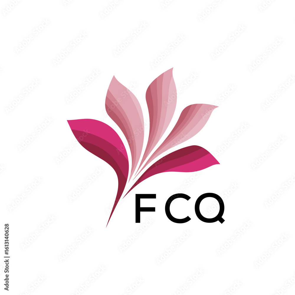 Obraz premium FCQ Modern Floral Abstract Logo Design, FCQ Later Logo, Creative Botanical Brand Identity, Luxury Flower Emblem for Business 