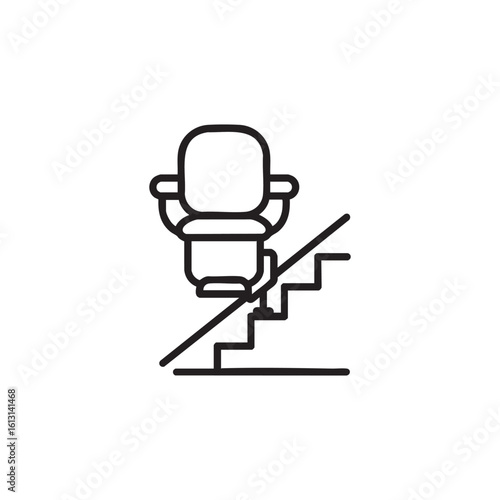 Stairlift line icon design. illustration isolated on white background