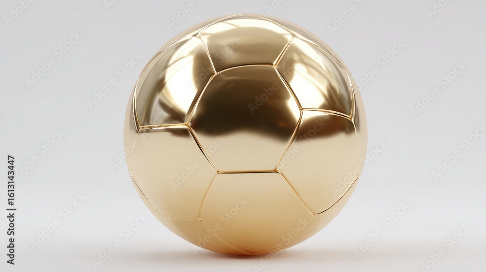 Naklejka premium Golden soccer ball illustration for sports achievement and celebration
