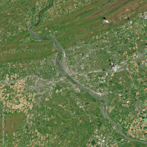 Satellite image of Harrisburg, the capital city of Pennsylvania, USA - contains modified Copernicus Sentinel Data (2025)