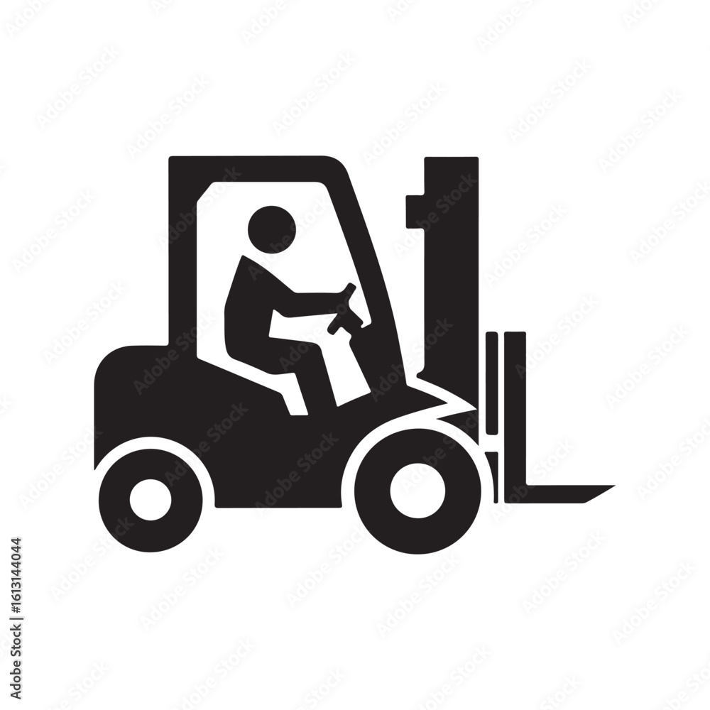 Naklejka premium forklift vector silhouette clip art logo design illustration