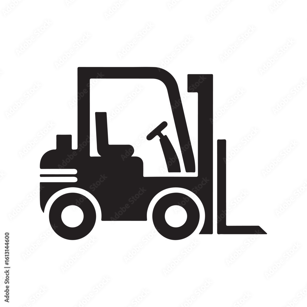 Fototapeta premium forklift vector silhouette clip art logo design illustration