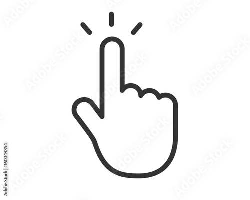クリックアイコン 手 ポインター フラットデザイン | ベクター素材 シンプル SVG 編集可能