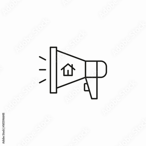 house megaphone advertisement icon sign vector