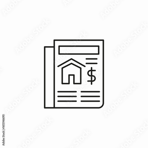 house price newspaper icon sign vector