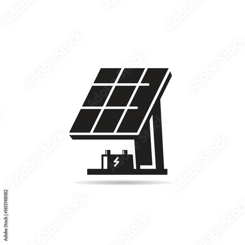 solar panel icon on white background