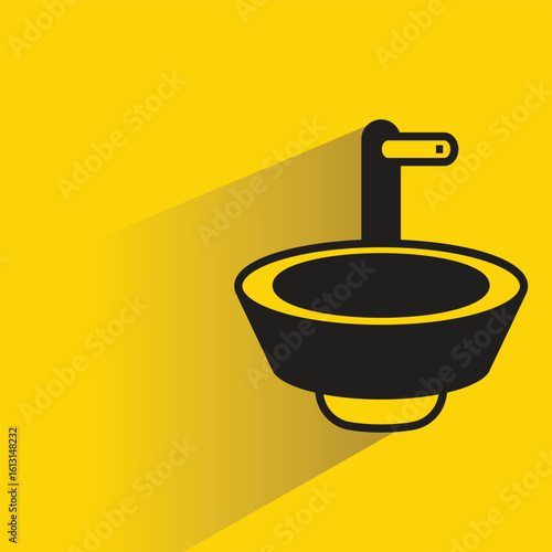 sink icon with shadow yellow background