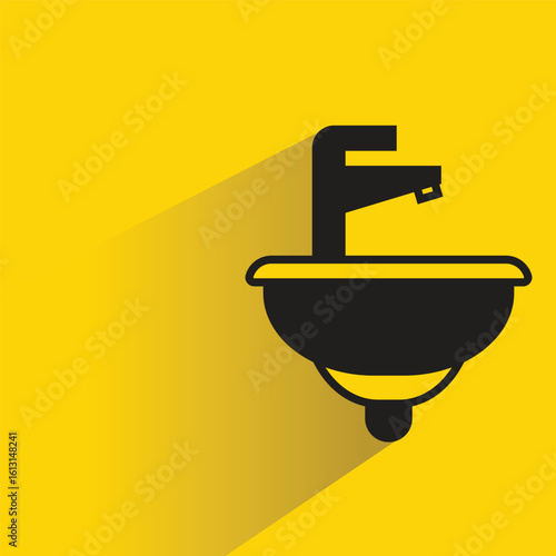 basin icon on shadow yellow background