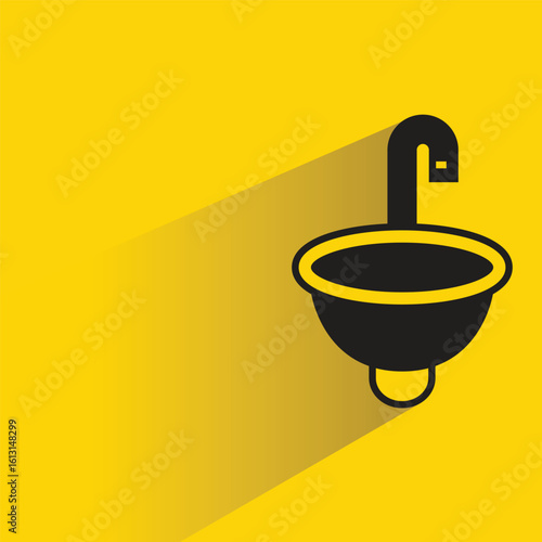 sink icon with shadow yellow background