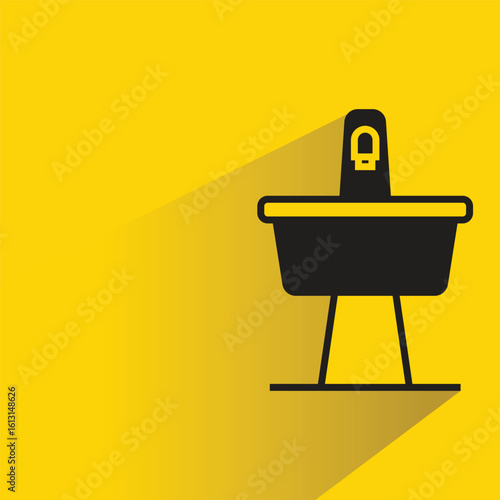 sink icon with shadow yellow background