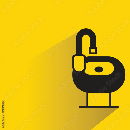 sink icon with shadow yellow background