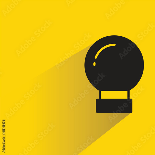 LEB bulb icon with shadow on yellow background