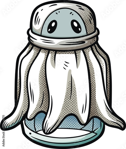 Eco friendly Halloween decoration Cute ghost in a jar with a white sheet