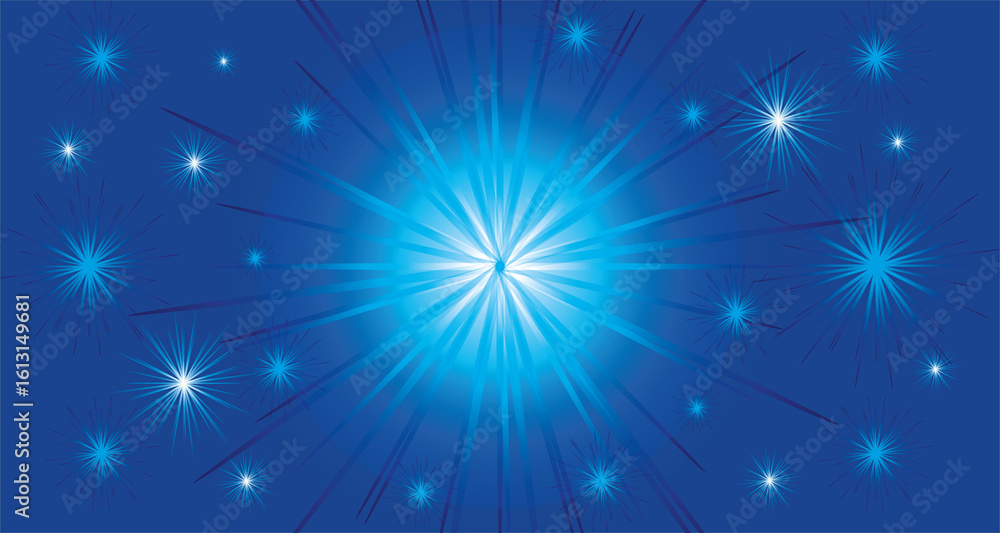 Naklejka premium blue and white light burst background