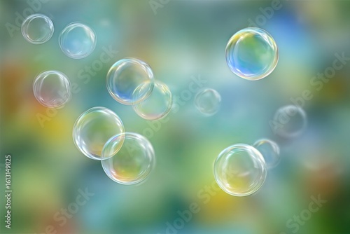 Wallpaper Mural Colorful soap bubbles float in a soft, out-of-focus background Torontodigital.ca