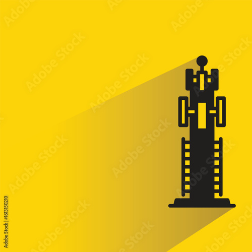 network tower icon with shadow on yellow background