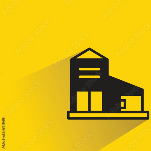 house icon with shadow on yellow background