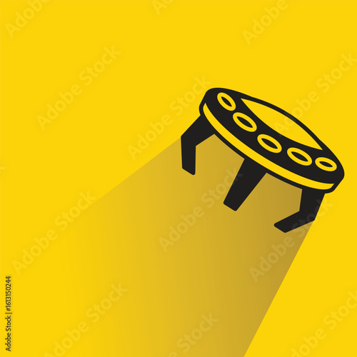 UFO icon with shadow yellow background