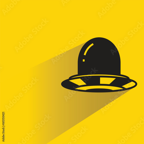 UFO icon with shadow yellow background